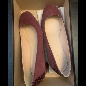 NWT - JCREW suede pumps in wine color -8.5 size